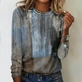 thumbnail image 1 of EQWLJWE Chemises à Manches Longues pour Femmes Grande Taille Pull à Col Rond Imprimé Décontracté Vêtements d'Automne pour Femmes, 1 of 4