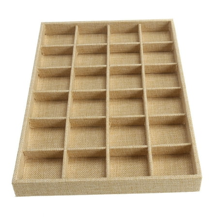 WORGEOUS -Grid Jewelry Earrings Rings Display Organizer Box Tray Holder Case Storage