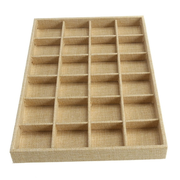 WORGEOUS -Grid Jewelry Earrings Rings Display Organizer Box Tray Holder Case Storage