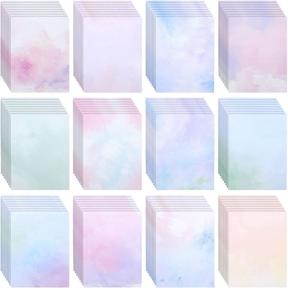 Double-Sided Scrapbook Cardstock Paper 96 Sheets 8.5x11, Pastel Watercolor Printer Paper for Scrapbooking, DIY Crafts, Cards & Stationery Projects