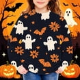 thumbnail image 6 of WQNVRNR Girl Halloween Sweatshirt Pumpkin Ghost Graphic Pullover Casual Crew Neck Long Sleeve Tops Shirt Multicolor 8-9 Years, 6 of 6