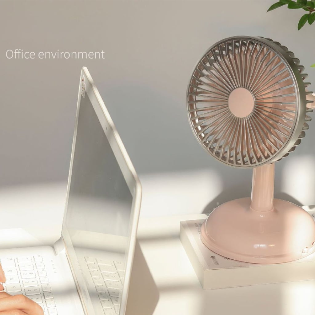 Retro Style USB Desk Fan Mini Table Fan 2 Speeds Angle Adjustable Fan for Home Office Car Outdoor Travel