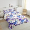 thumbnail image 3 of Feelyou Purple Rainbow Cloud Bedding Comforter Set, Kawaii Stars Galaxy Sky Twin Comforter Sets, Teens Kids Boys Girls Reversible Bedding Set, Super Cozy Room Decor, 2pcs, 3 of 8