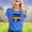 Blue, variant on Women Soccer Jersey Sports Fans Outdoor T-Shirts Athletic Slim Fit Activewear Tee Soccer Shirt,White(XL)