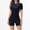Gray, variant on Xfvqtps Womens Rash Guard Bathing Suit Zip up Short Sleeve Color Block Athletic One Piece Swimsuits Modest Surfing Swimwear Blue