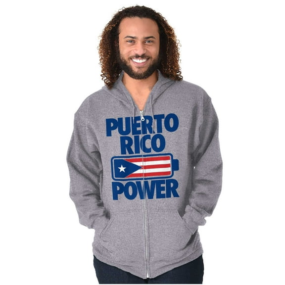 Puerto Rico Power PR Flag Pride Zip Up Hoodie Men's Women's Brisco Brands S