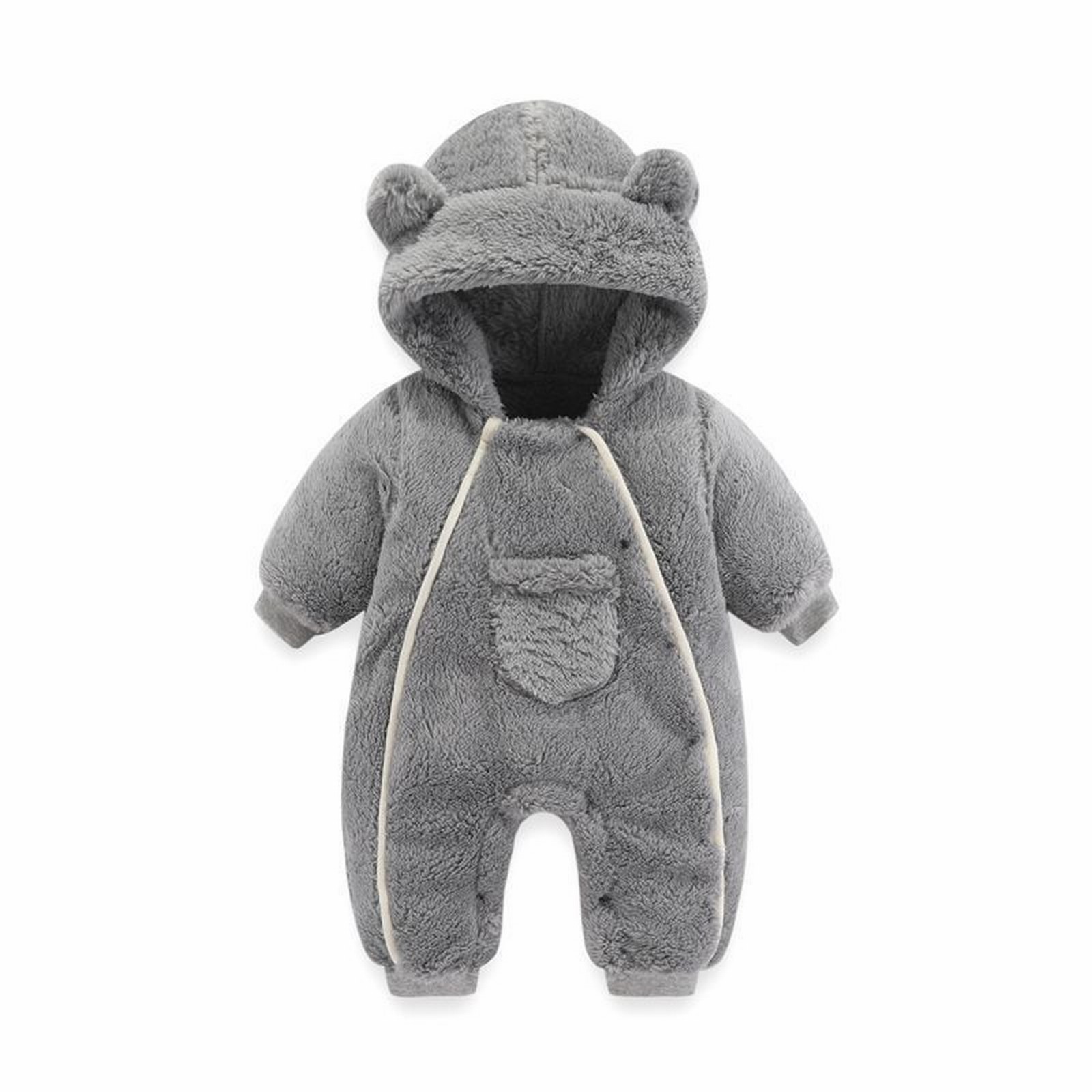 XYIJANI Clearance Onesies 0-3 Months Unisex Newborn Baby Bear Onesie Outfit Suit Girls Boys Fleece Jumpsuit Romper Hooded Coat Winter Clothes Outwear Snowsuit Ropa De Bebe Niña (Gray,80)