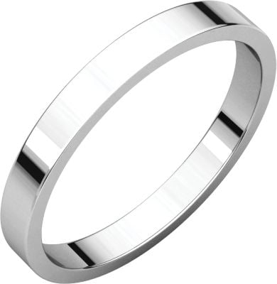 Size 4.5 02.50 mm Flat Band in 14K White Gold