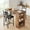 brown, variant on 3 Piece Bar Table Set for 2,Wooden Round Table & Chair Set,Space Saving Kitchen Breakfast Nook with Storage Shelves for Kitchen,Dining Room,Small Space,Apartment