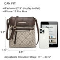 thumbnail image 4 of Dasein Women's Lightweight Crossbody Vegan Leather Shoulder Bag, Monogram Beige, 4 of 7