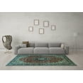 thumbnail image 3 of Ahgly Company Indoor Rectangle Medallion Light Blue Traditional Area Rugs, 5' x 8', 3 of 4