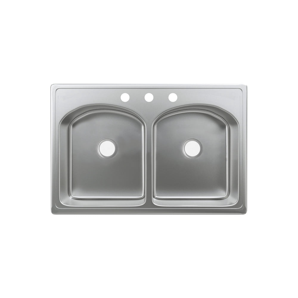 Ouvert 33 x 22 Stainless Steel, Dual Basin, Top-Mount Kitchen Sink