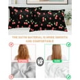 thumbnail image 4 of Hokiten King Size Pillow Cases Set of 2, Pillow Covers for Bed, Cherry Rustic Satin Pillowcases with Zipper for Hair/Skin, Pillow Protector Cover, Spring Summer Tropic Fruit Black 20x36 Inches, 4 of 6
