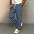thumbnail image 4 of SOOMLON Chino Pants for Men Big and Tall Drawstring Wide Leg Long Pants Twill Trousers with Pockets Fall Casual Wear, 4 of 6
