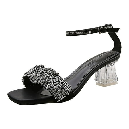 

KmaiSchai Washable Slippers For Women Zipper Back Escarpins Femme Talon Haut Rhinestone Fashion Heels For Women 2022 Cork Sandals For Women Wedding Sandals For Women Low Heel Women Thong Sandals Ath