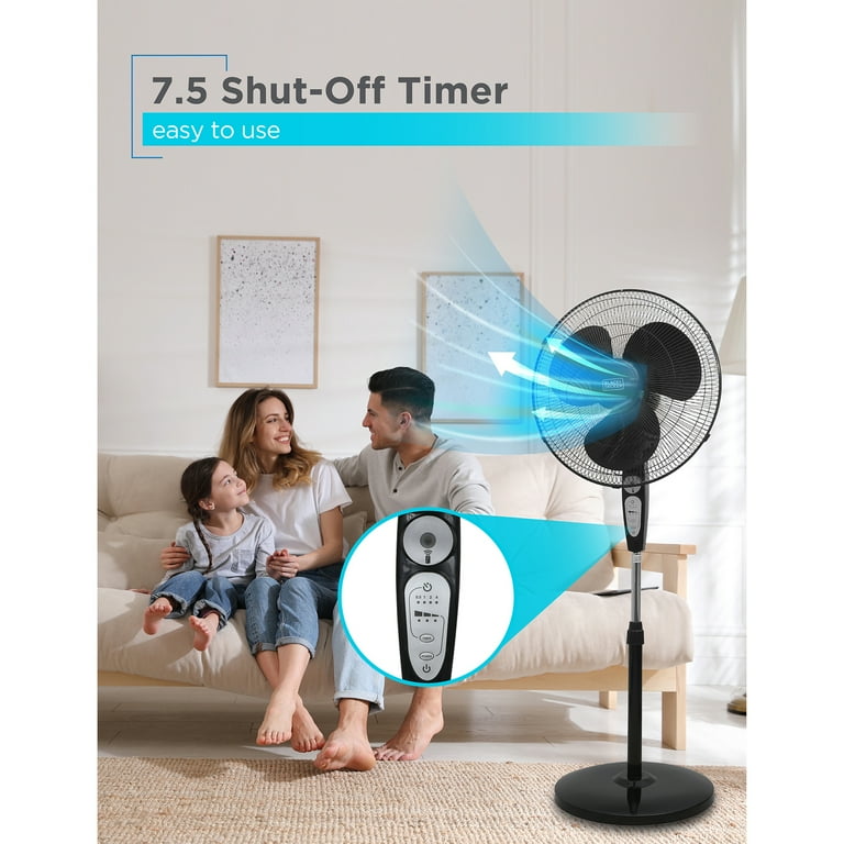 BLACK+DECKER 18 in. Adjustable Oscillating Pedestal Stand Fan with