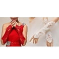 thumbnail image 4 of SAILING Guantes de encaje nupcial Protector solar Ópera Fiesta de noche Cosplay Años 20 Manoplas de satén, 4 of 5