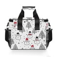 thumbnail image 7 of FORMRS Insulated Cooler Bag 24 Cans Capacity Soft Leakproof Lunch Box with Side Pockets, Black Cartoon Snowmen, 7 of 7