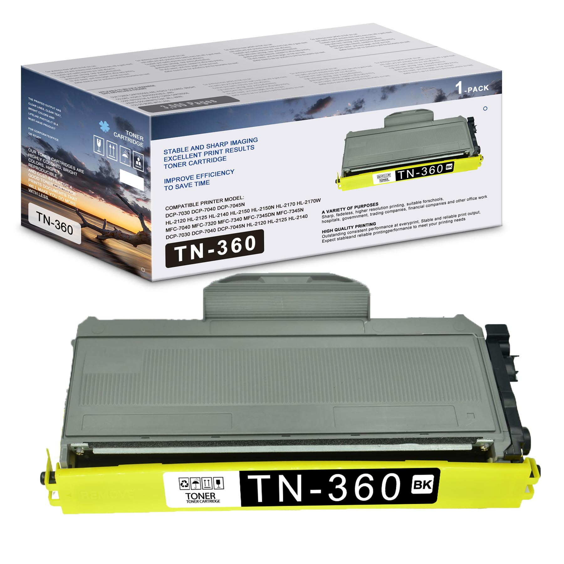 vasteland kiem Ananiver TN360 Compatible Toner Cartridge Replacement for Brother TN330 TN360 TN-330  TN-360 High Yield DCP-7040 DCP-7030 MFC-7840W MFC-7440N MFC-7345N MFC-7340  HL-2170W HL-2140 1 Packs - Walmart.com