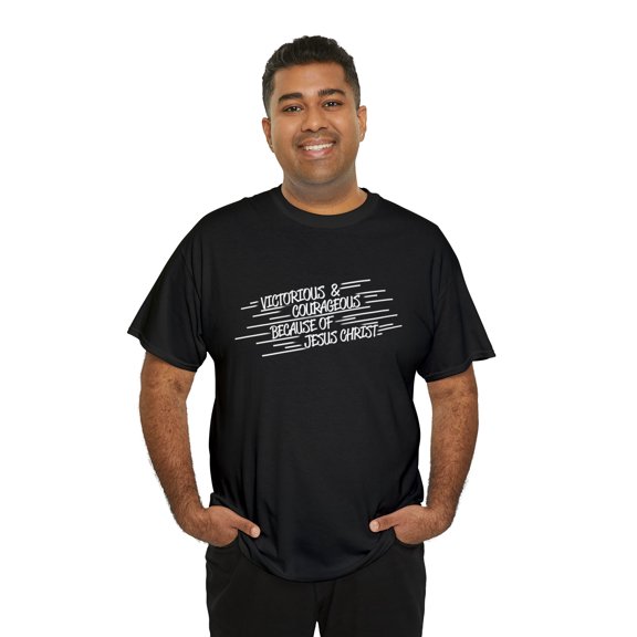 Faith Based Christian Tee Shirt "Victorious And Courageous"