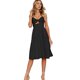 thumbnail image 4 of Women Dresses Summer Tie V-ne Spaghetti Strap A-line Baless Swing Dress - Bla, 4 of 4