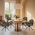 thumbnail image 4 of Xoenoiee Mushroom Dragonfly Daisy Print Stretch Curved Back Dining Chair Covers with Armrests, Elastic Office Chair Slipcovers, Swivel Armchair Cover Protector for Vanity Living Room Bedroom, 4 of 7