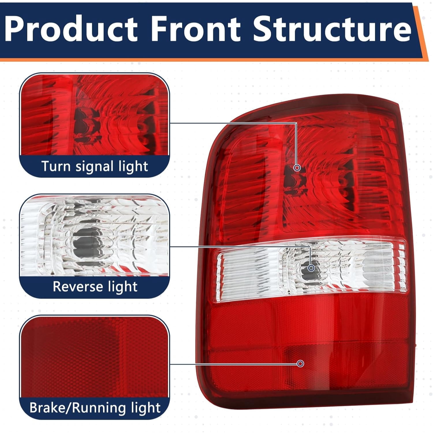 Fits for Ford F150 Tail Lights Lamp 2004-2008 Rear Brake Left Side Drive Side