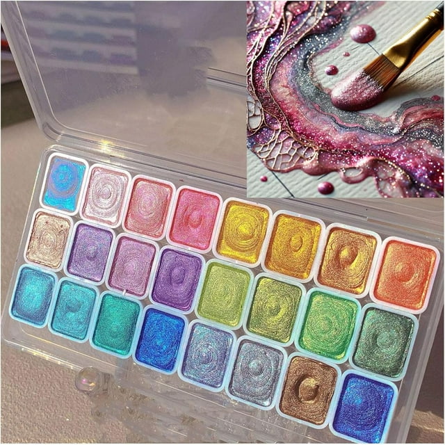 HLONK Shifting Watercolor Painting Set Watercolor Painting Set Color Shifting Watercolor Paint Set Colourful Painting Kit Model Metallic Pearlescent Watercolor Paint for Art Painting (60c