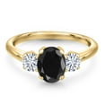 thumbnail image 3 of Gem Stone King 18K Yellow Gold Plated Silver Ring Sapphire Moissanite (2.12 Cttw), 3 of 7