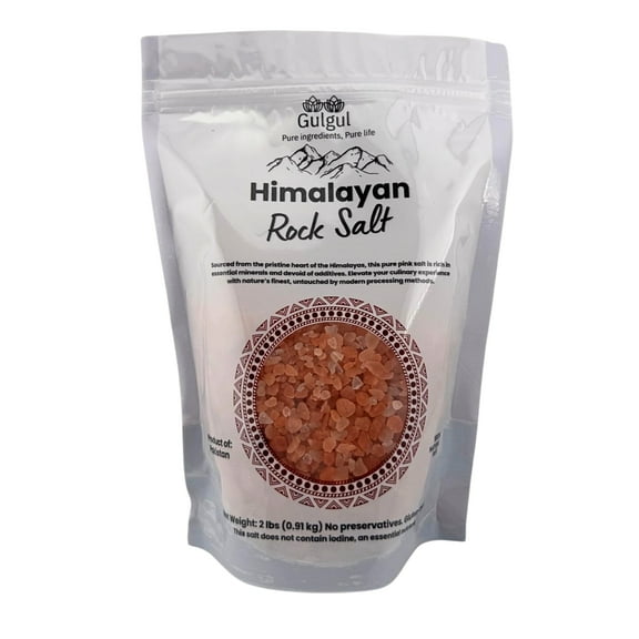 Gulgul Coarse Himalayan Pink Salt 2 lbs - 100% Natural Unrefined Mineral-Rich Rock Salt for Grinder, Cooking & Bath
