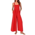 thumbnail image 1 of B91xZ Combinaisons Décontractées pour Femmes une-Pièce Bretelles Réglables Pantalons Chauds Décontractés, Rouge m, 1 of 5