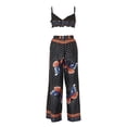 thumbnail image 3 of ITFABS Women Clothes Set, Butterfly Printed Pattern Tops and Long Pants, 3 of 8