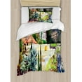 thumbnail image 1 of Fine Art Duvet Cover Set Twin Size, Tuscany Village Scenery with Cottage House Italian Countryside Trees Artsy Picture, Decorative 2 Piece Bedding Set with 1 Pillow Sham, Multicolor, by Ambesonne, 1 of 3