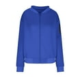 thumbnail image 3 of Simua Pleated Bomber Jacket for Women Zip Up Varsity Jacket Fall Windbreaker Outerwear with Pockets, 3 of 6
