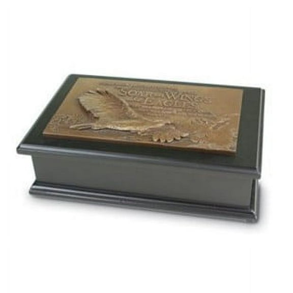 Soar Like An Eagle Bronzelike Finish 8.5 x 5.75 Cast Stone and Wood Sculpture Plaque Box