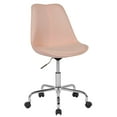 thumbnail image 2 of Emma + Oliver Mid-Back Pink Fabric Pneumatic Lift Task Office Chair with Chrome Base, 2 of 13