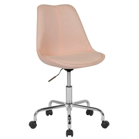 UPC: 0889142264774 | Flash Furniture Aurora Series Mid-Back Pink Fabric Task Office Chair with Pneumatic Lift and Chrome Base