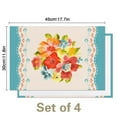 thumbnail image 3 of Linen Placemats Set Of 4 11.8x17.7 Inch,Pioneer Colorful Flowers Fabric Table Mats,Resistant Washable Wipeable Table Mat for Party Kitchen Dining Home Decor, 3 of 6