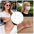 thumbnail image 5 of Unique Bargains 1 Pcs Mask Lanyard Eyeglasses Chain Bowknot Pearl Eyeglass Chain 27.56" Pink Gold Tone, 5 of 5