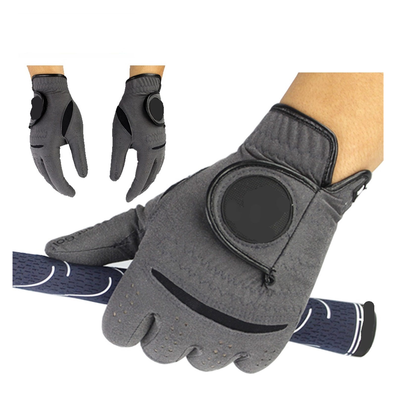 1Pair Men's Golf Gloves, Microfiber Cloth Soft Fit Sport Grip Durable Gloves ,Flexible and Comfortable