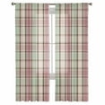 thumbnail image 3 of ERUNPONLY Buffalo Plaid Sheer Curtains 63 Inch Length 2 Panels Set, Farmhouse Red Green Beige Check Gingham Voile Window Treatment Curtains Sheers Drapes for Bedroom/Living Room/Kitchen 52x"63"x2, 3 of 7