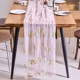 thumbnail image 3 of Spring Summer Florals Seasonal Tulle Table Runner Easter Decor Cheesecloth ,Lace Embroidery Table Runner for Home Party Indoor Decoration, 3 of 4