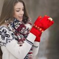 thumbnail image 2 of Elainilye Fashion Women's Winter Touch Screen Gloves Christmas Snowman Deer Warm Gloves Elastic Knitted Gloves Winter Warm Gloves,Red, 2 of 2
