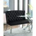 thumbnail image 2 of Meridian Furniture Banc de Settee en Velours Noir Suri, 2 of 9