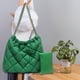 thumbnail image 5 of Bolso de hombro para mujer, moderno, versátil, ligero, cómodo, con diseño de rombos enrejado. Verde, 5 of 9