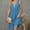 Blue, variant on Kmdttou Dresses for Women Plus Size Plain Short Sleeve V-Neck Solid Color Pocket Makings Dress