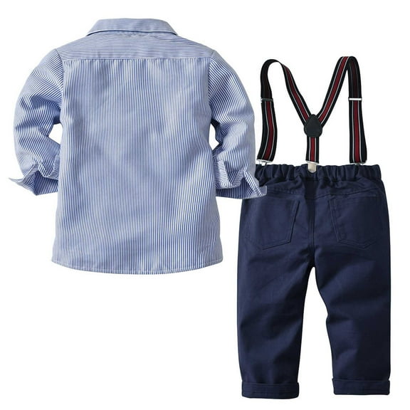 Odeerbi Baby Boys Clothes Baby Outfits Shirts Sets Newborn Autumn Winter Boys Stripe 2025 Long Sleeve Suspender Trousers Set Boys Sling Gentleman Suit