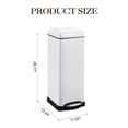 thumbnail image 4 of 8 Gallon/30 L Kitchen Trash Can,Fingerprint-Proof Stainless Steel Trash Bin with Removable Inner Bucket,Rectangular Step Garbage Can with Soft Close Lid for Dining Room,Bathroom,White, 4 of 6