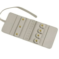 Tswift Compact Travel Jewelry Organizer Roll Bag - Portable Case for Rings, Necklaces, Earrings & Bracelets, Mini Lightweight Storage Grey