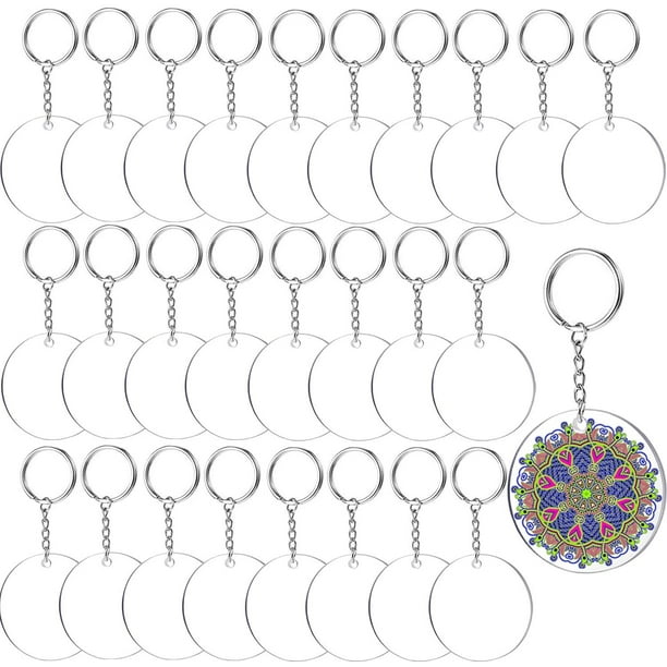 64 PCS ACRYLIC Transparent Discs Blank Keychains Circle Key Chains and  TassX3 $16.73 - PicClick AU